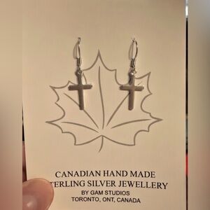 Sterling Silver Cross Earrings